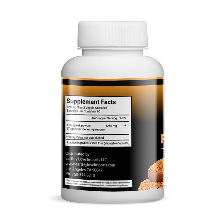 Earthly Love Imports - Wholesale Oral Supplement/Vitamin - Fenugreek Capsules