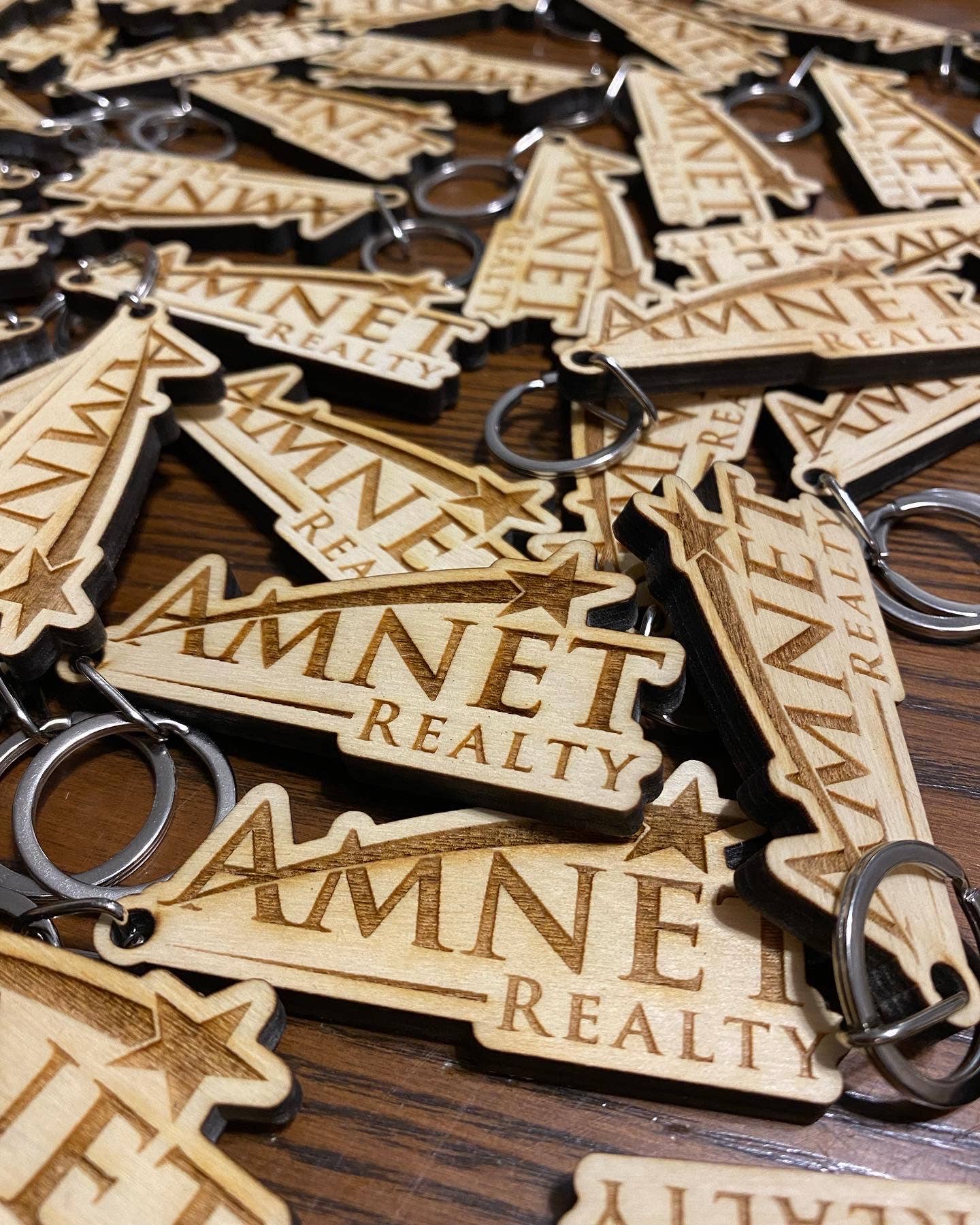 Munsell Made - Wholesale Keychain - Unisex - Custom Engraved Birch Wood Keychain2