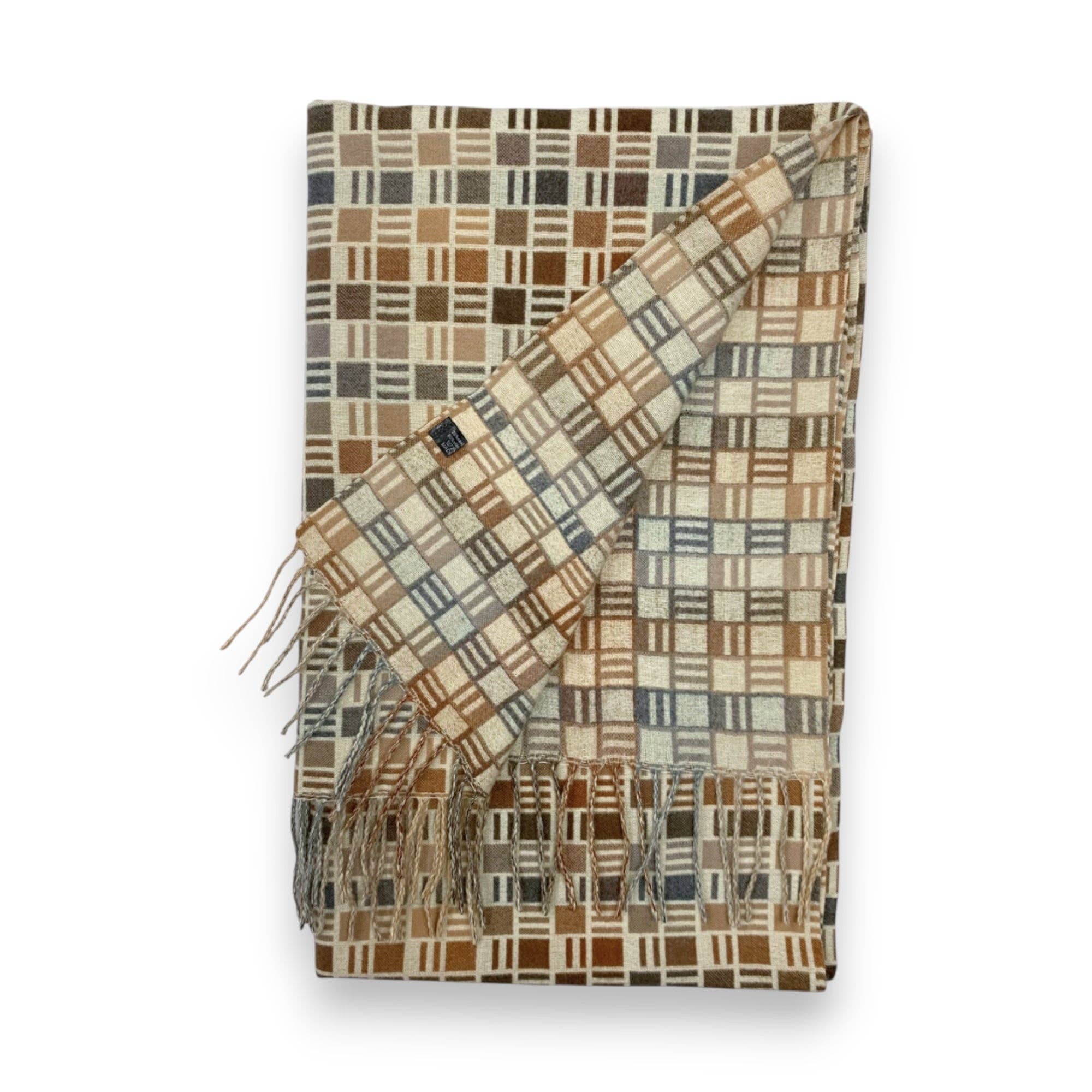 Lili Scarves (US Duty Free) – wholesale Halsduk - Dam – Cube Print Cashmere-blandning Vinterhalsduk8