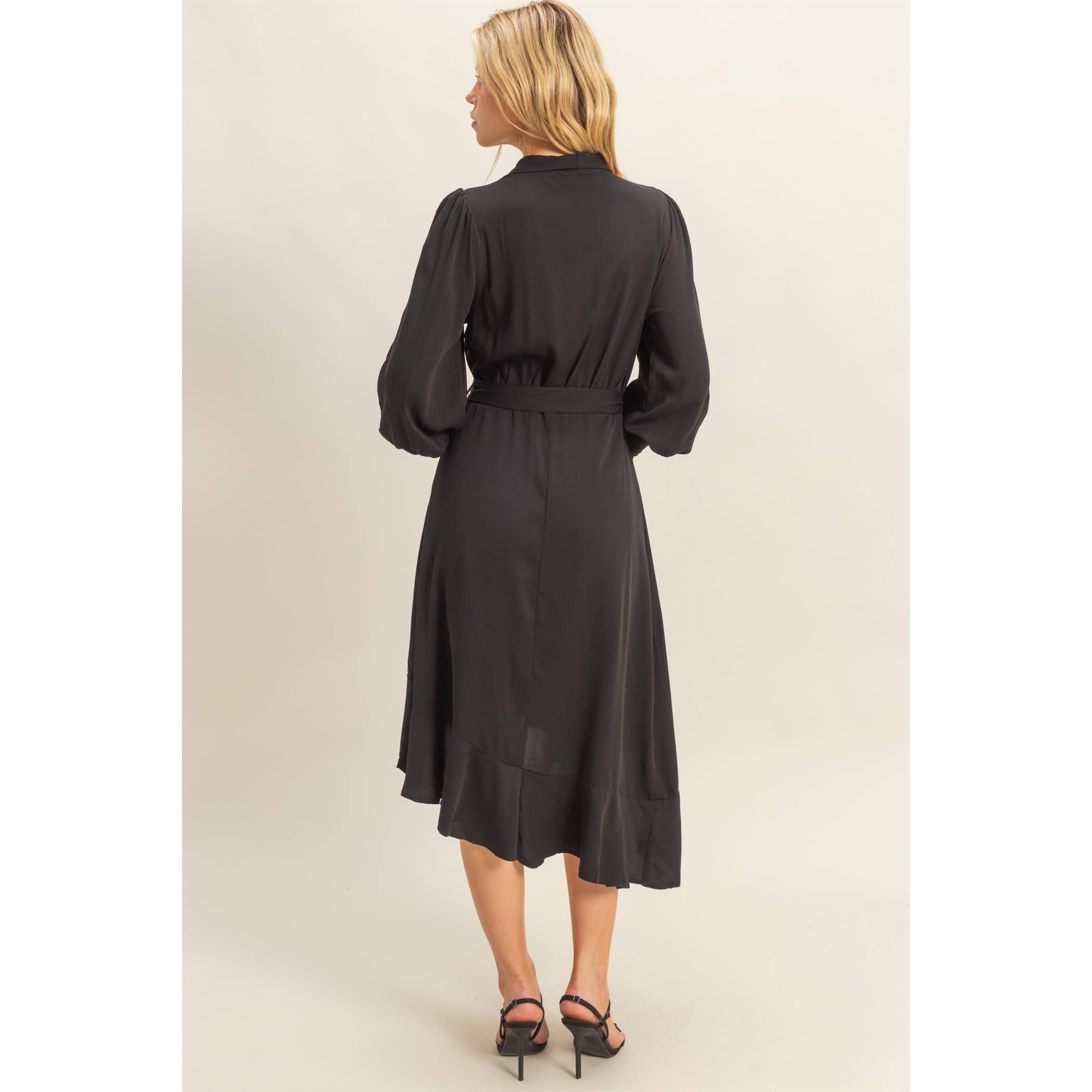 HYFVE - Venta al por mayor Vestido - Mujer - Vestido midi cruzado asimétrico6