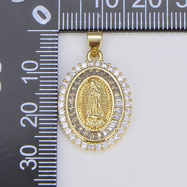 Beads Creation - Wholesale Individual charm/pendant - Blessed Virgin Mary 18K Gold Charm Religious Charm , CP15501