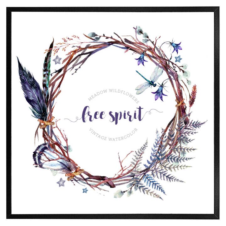 Watercolour boho wreath (Picutre Frame) for wholesale by Benjamin Tate Design