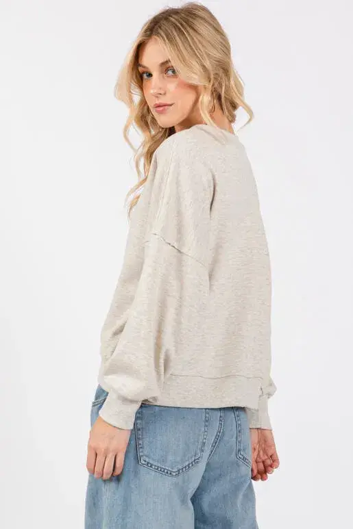 Final Touch - Wholesale Knit Top - Women's - Cotton Terry Raw Edge Top - NT30652A6