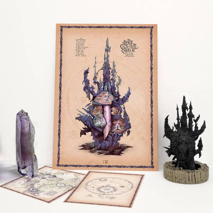 Map of the CRYSTAL CASTLE - Great Conjunction - DINA3 for wholesale by KikoIlustrador