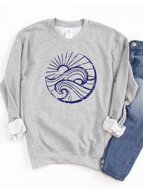 Sweatshirt mit Meereswellen für den Großhandel von Wildberry Waves