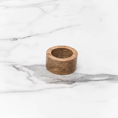 India Handicrafts Inc - Wholesale Napkin Ring - Mango Wood Round Napkin Ring3