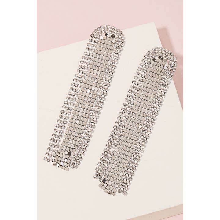 Anarchy Street - Wholesale Dangle Earrings - Pave Chain Fringe Earrings