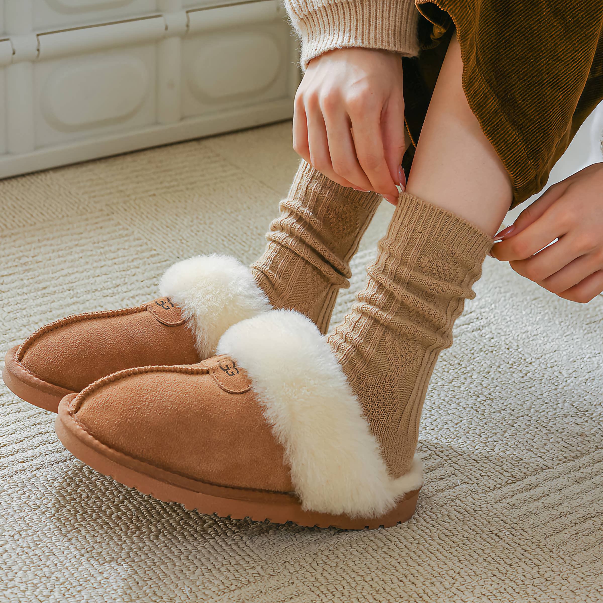 Happy Knits - Venta al por mayor Calcetines - Mujer - Calcetines cálidos: calcetines cómodos de punto de cachemir para mujer10