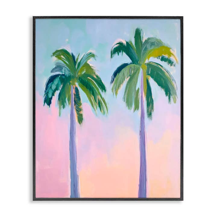 Cielos Pastel y Palmeras - Arte de Pared enmarcado para venta al por mayor de Stupell Industries