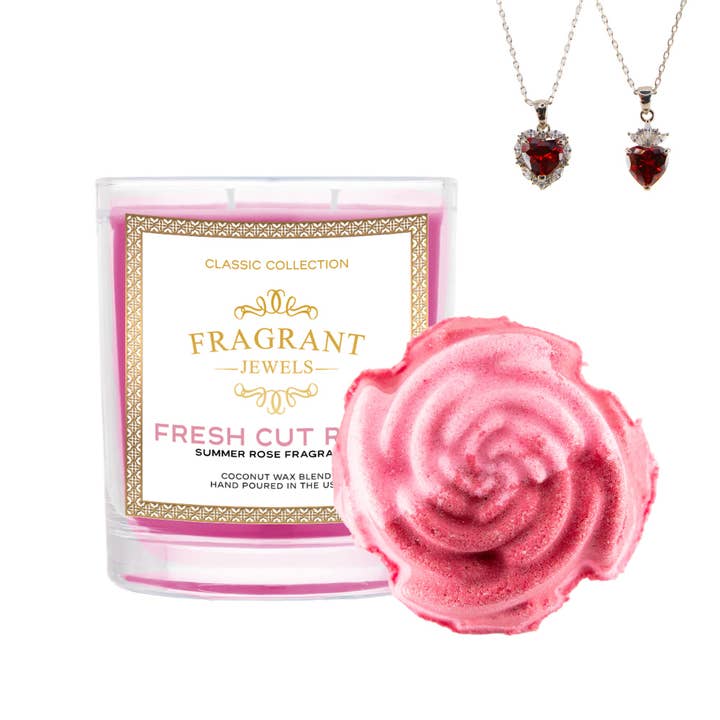 Fresh Cut Rose - Candle and Bath Bomb Set for wholesale by Fragrant Jewels