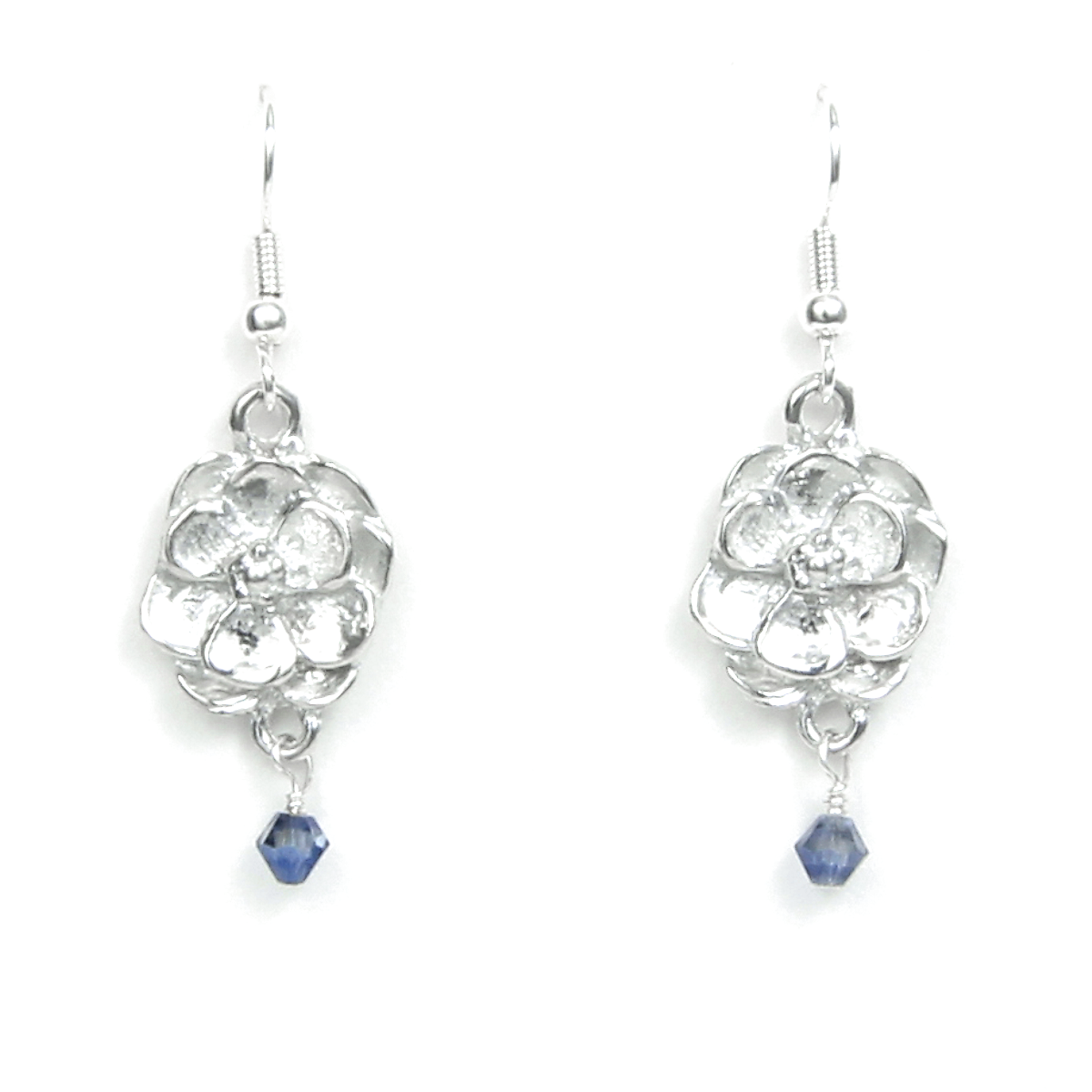 Lucina K. – Brincos de argola por atacado – Brincos de flor de magnólia de aço estanho0