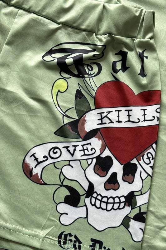 Queen Fashion - Wholesale Top & Skirt Set - Women's - graphic t shirt and shorts set6