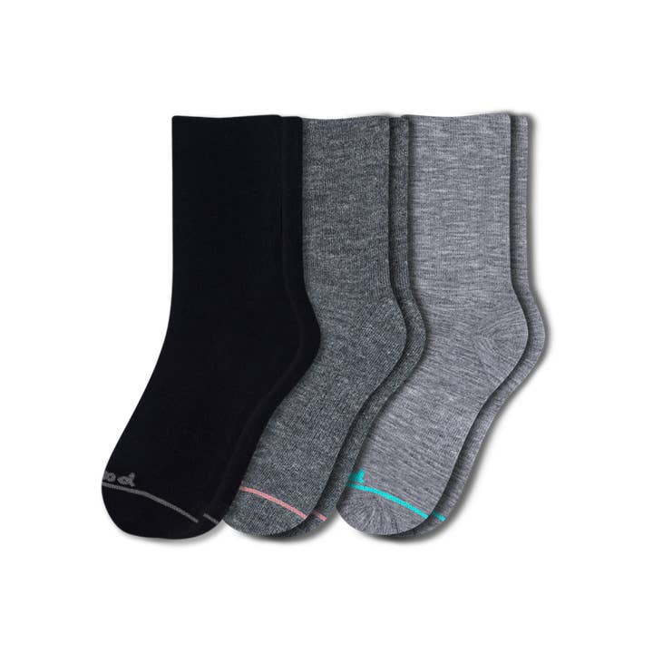 3 Pack - Women's Light-Weight Crew Pacas Socks for wholesale by Pacas