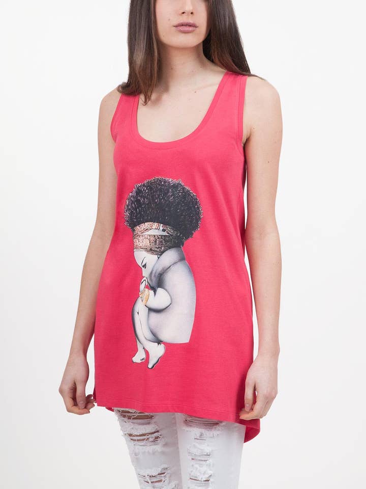 Afro2.0 übergroßes Basic-Baumwoll-Tanktop für den Großhandel von siamoises