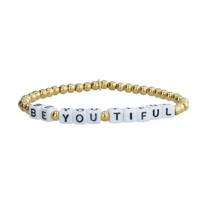 Be You Tiful Gold Beaded Bracelet for wholesale by Virtu Made