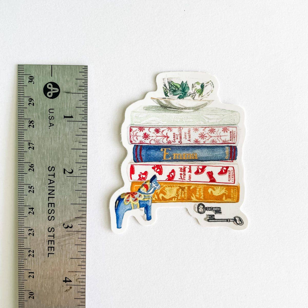 Hen and Chick Art - Wholesale Sticker - Jane Austen Book Stack Sticker3