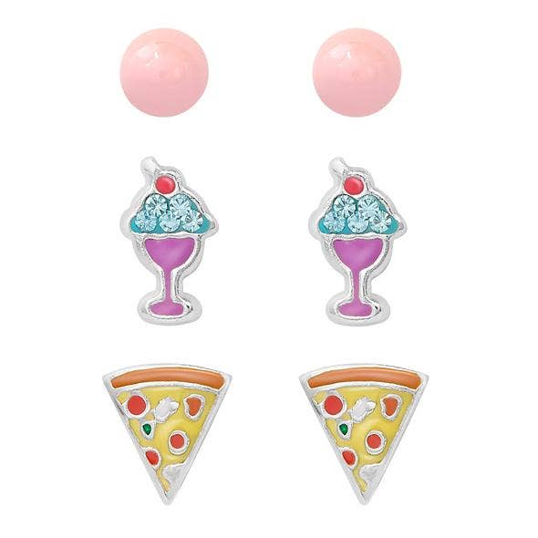 Party Time Oorknopjes Set in sterling zilver voor wholesale door Lily Nily