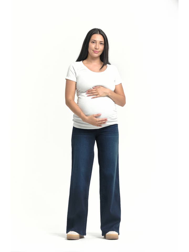 1822 Denim - Wholesale Jeans - Maternity - Maternity 32" Better Butter Wide Leg Jean in Yanique2