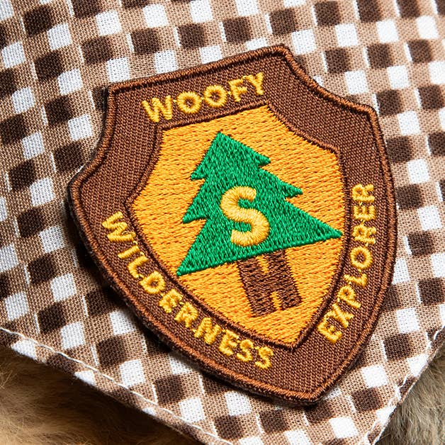 Scout's Honour Pty Ltd – wholesale Pet bandana – Dog – Woofy Wilderness Explorer iron-on patch for dogs0