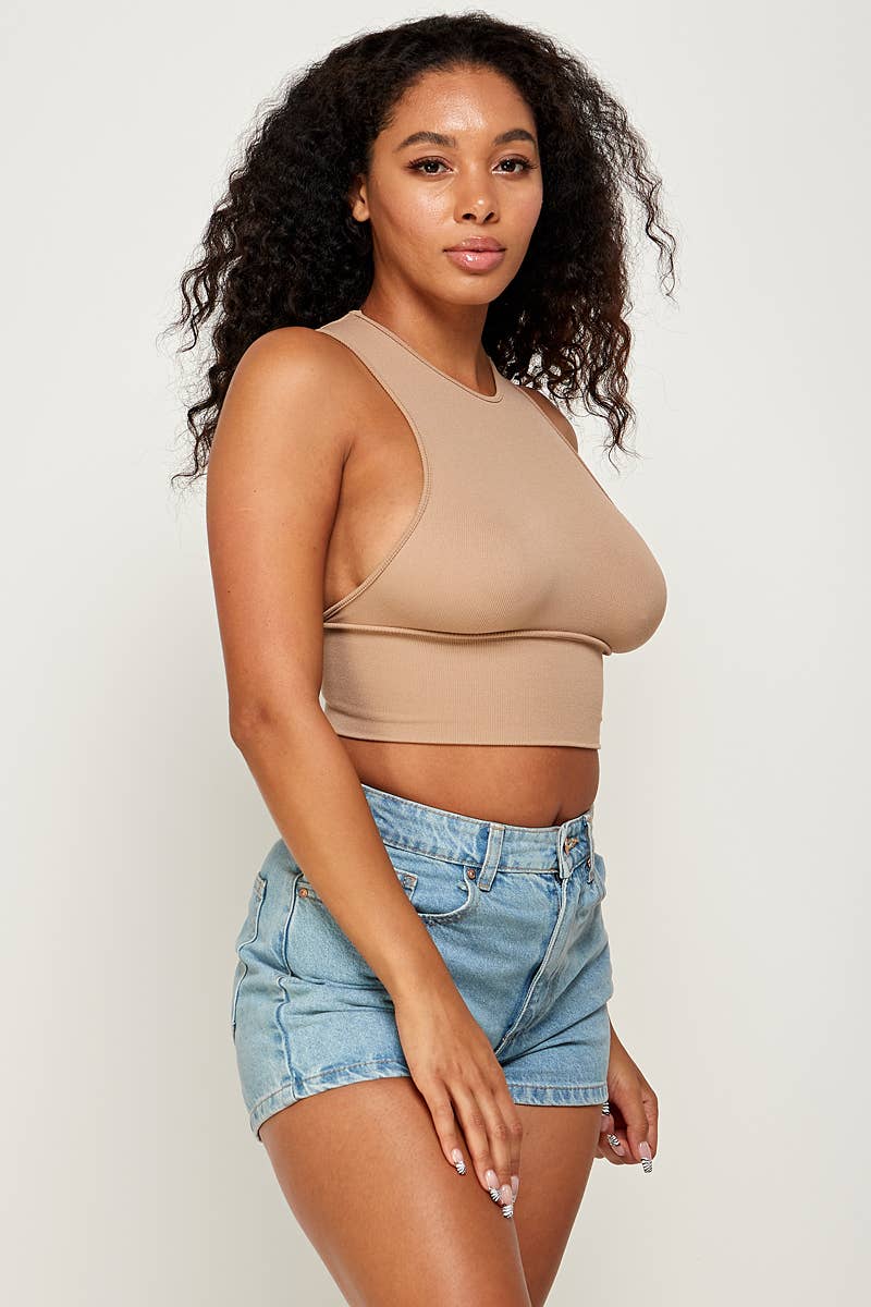 ANWND - Wholesale Tank Top - Women's - 50030-BASIC RACER BACK CROP TANK TOP2