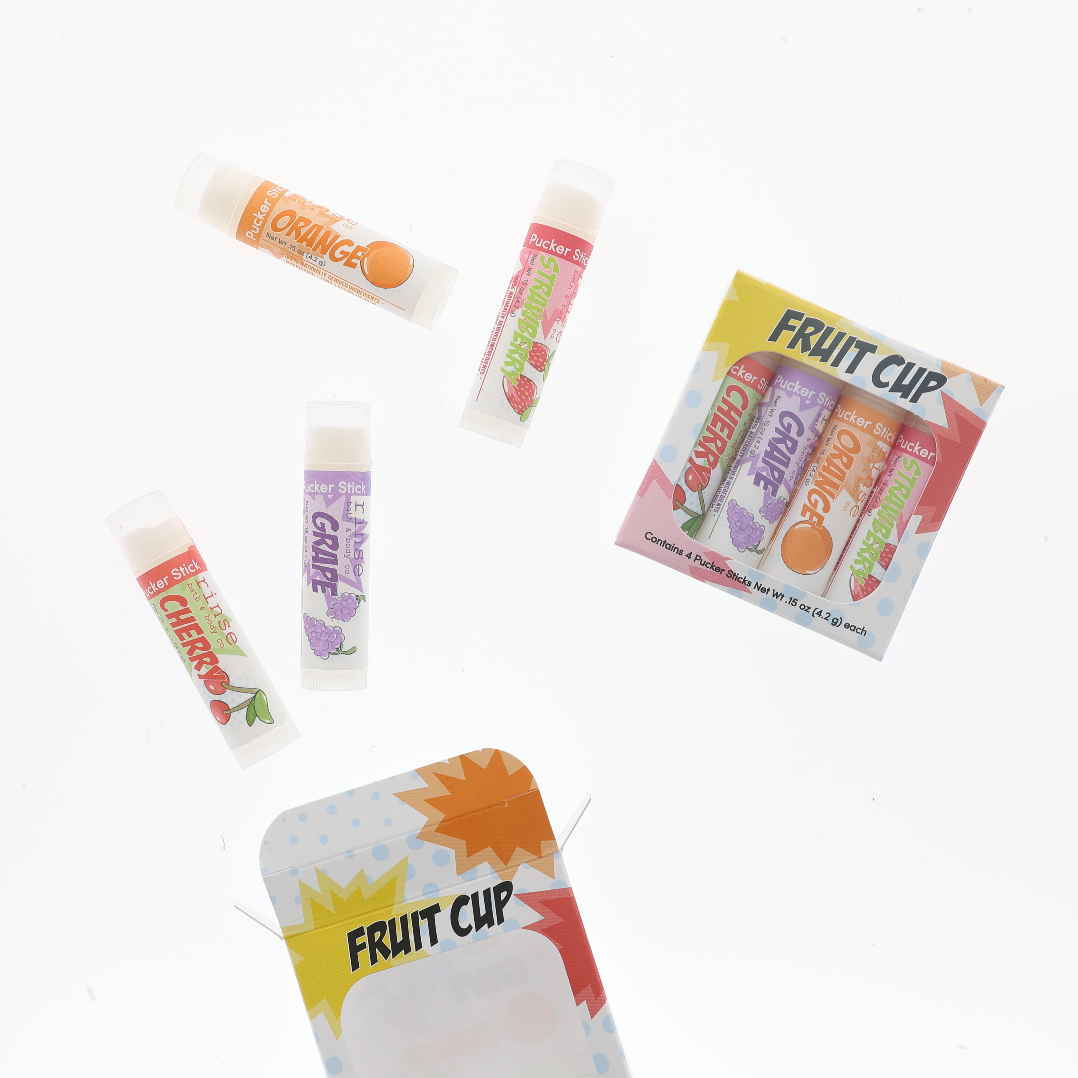 Rinse Bath Body Inc – Großhandel Lippenbalsam – Fruchtbecher Lippenbalsam Set | Natürliches Lippenpflege Geschenkset | Valentinstagsgeschenk für Kinder2