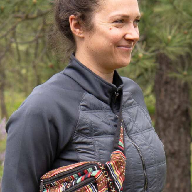 Ganesh Himal Trading - Wholesale Belt Bag - Unisex - Gyari Stripe Sling Bag Small1