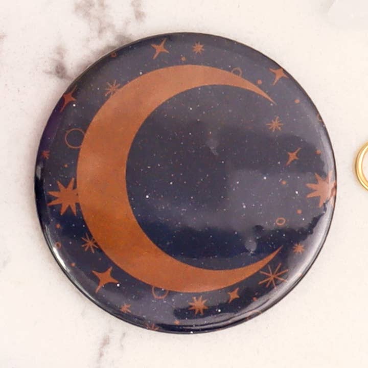 Fawn & Thistle Ltd (US Duties Paid) - Wholesale Compact Mirror - Celestial Moon Pocket Mirror | Compact | Makeup Mirror0