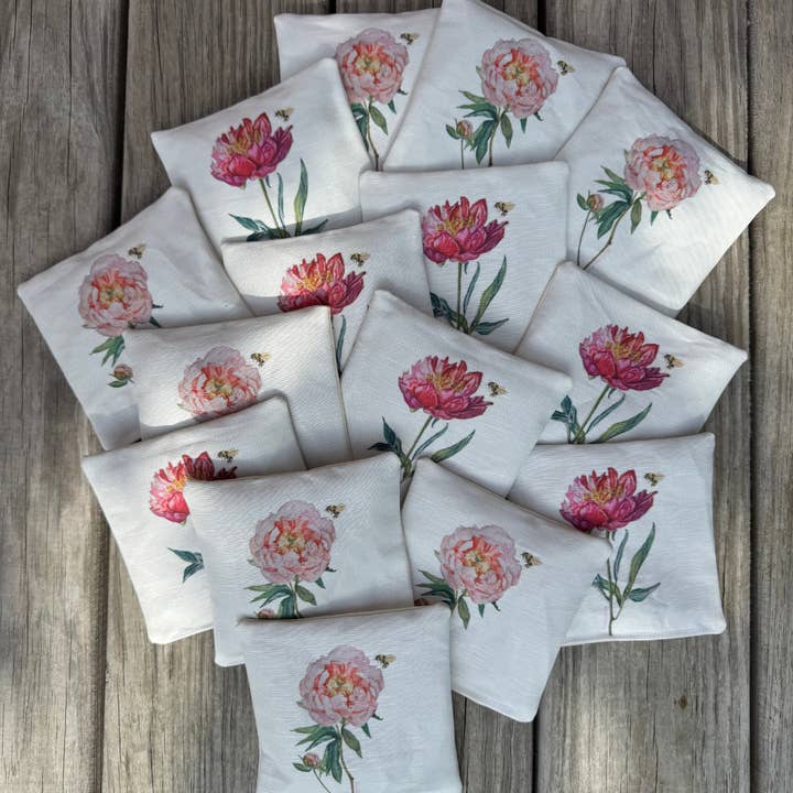 Lavender Sachet featuring Peony with Bee for wholesale by Goose and Willow