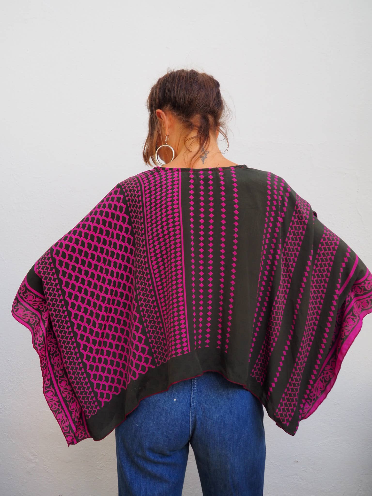 Vagabond Ibiza – Blusa - Mulher por atacado – Top cropped Kaftan Jade de mangas longas9