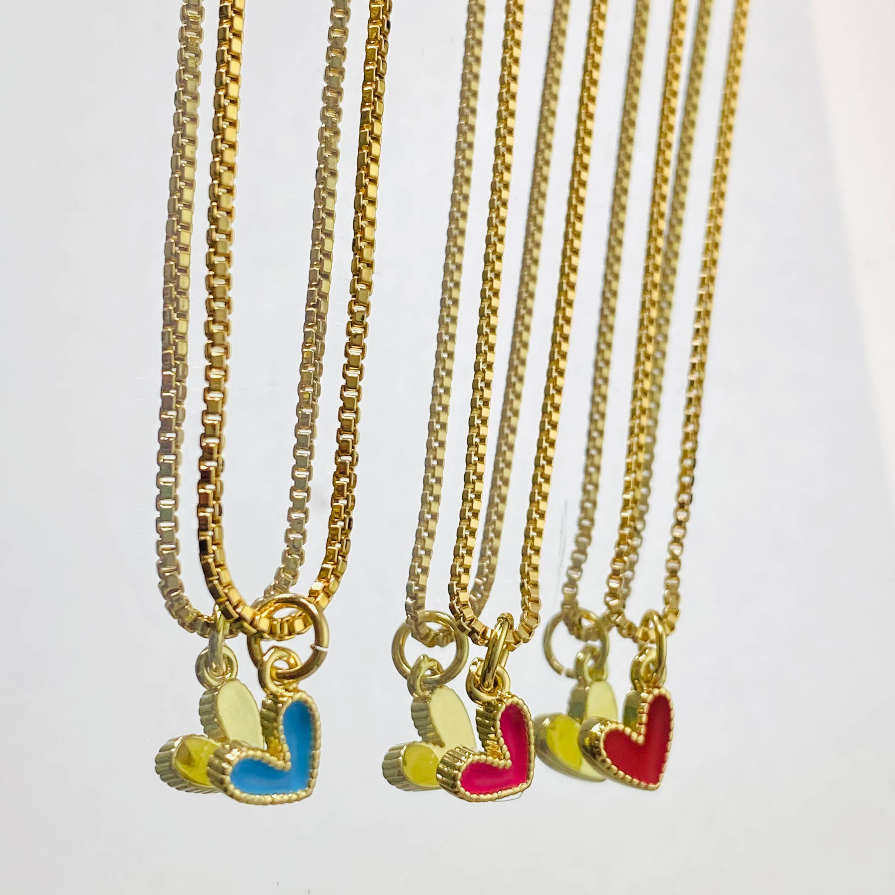 Housegoldjewelry - Vendita all'ingrosso Collana con ciondolo/pendaglio - Collana a cuore piccolo, ciondolo a cuore, collana smaltata a forma di cuore,6