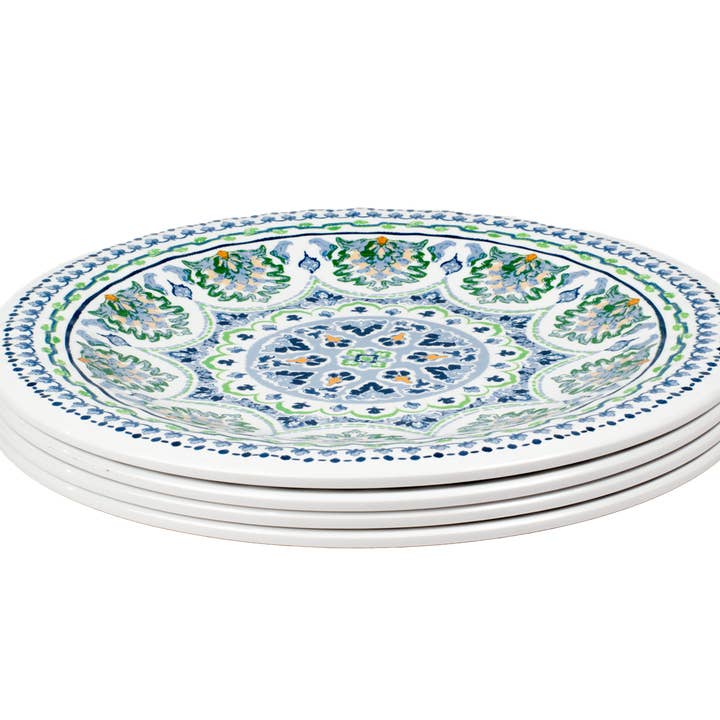 TarHong - Wholesale Dinnerware Set - Blue Medallion 12 Pc Melamine Dinnerware Set4