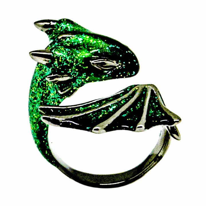 Svart Emerald Dragon Ring för wholesale av MONVATOO London