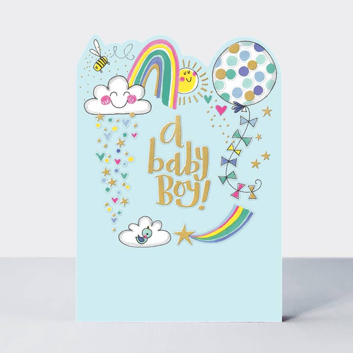 Carte pour bébé Fred & Ginger - « Un petit garçon » pour la vente par Rachel Ellen Designs