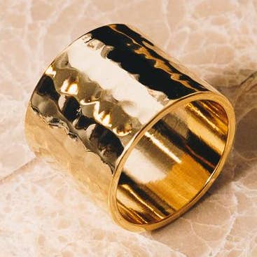 Janna Conner - Vente Anneau/bague à empiler - Bague Bande Cigare | Plaqué Or 18k0