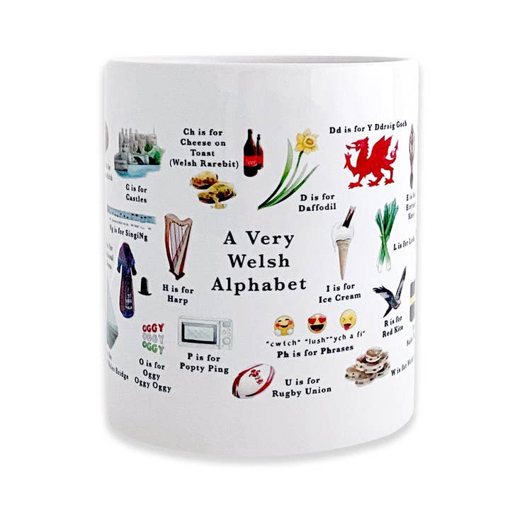 Yeti Cards & Gifts - Wholesale Coffee Mug - A Very Welsh Alphabet Mug