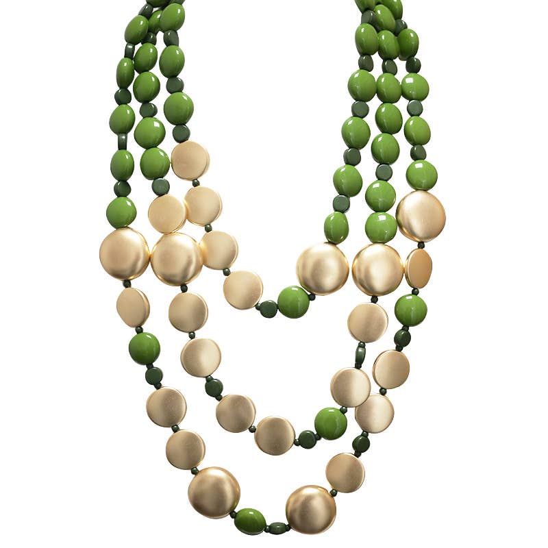 AMORINO SRL – Engroshandel Perlehalskæde – TRE-STRANGET HALSKÆDE MED PERLER I RESIN - FT24152B6196