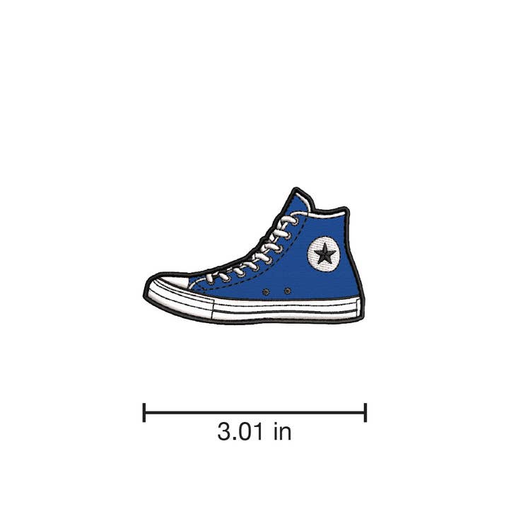 Studio Ten Design - Wholesale Patch - Blue High Top Sneaker Iron-on Patch