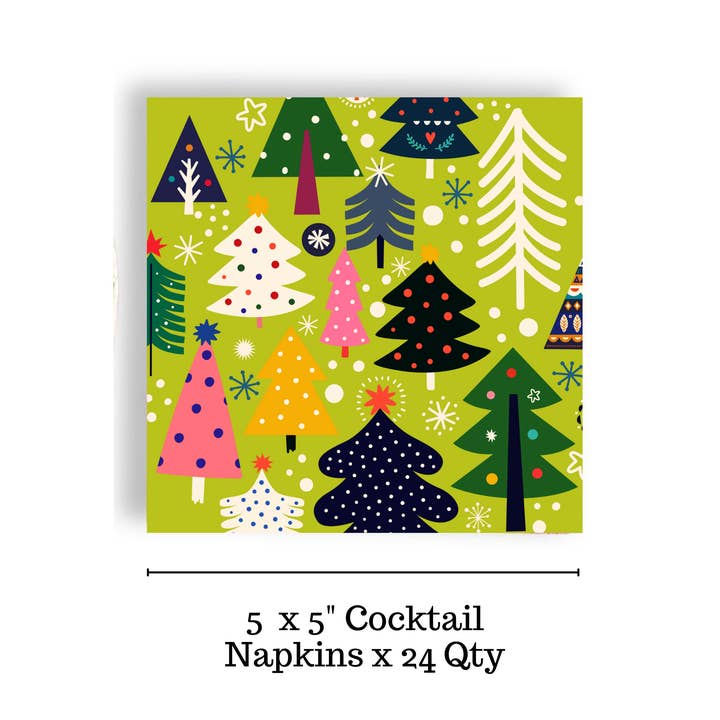 Fabuplates - Wholesale Disposable Napkin - Winter Wonderland 24ct Cocktail Napkin Separates1