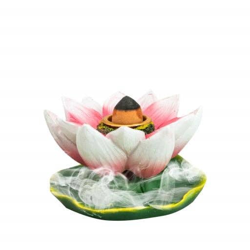 International Gifts Ltd. - Wholesale Incense Holder - Zenn Backflow Incense Burner Lotus Green White Pink-105