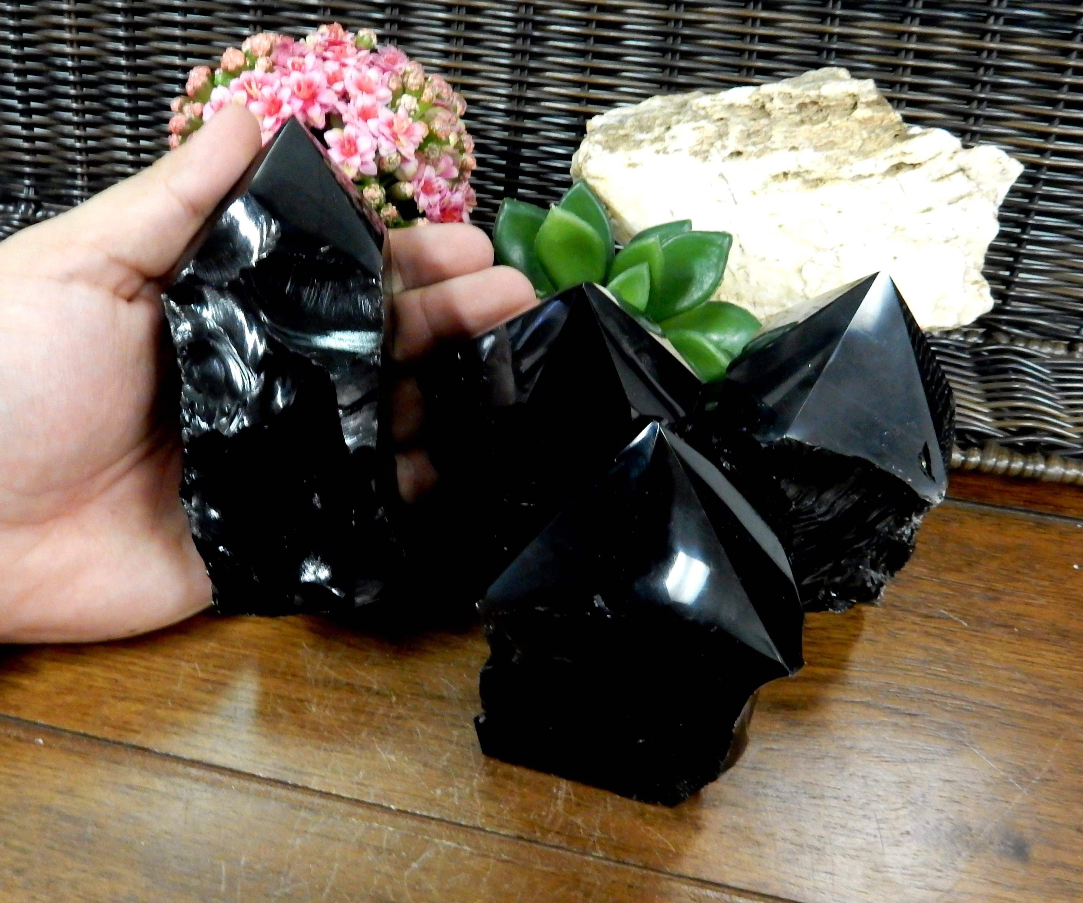 Rock Paradise - Wholesale Spiritual Stone/Crystal - Crystal Black Obsidian Semi Polished Points By Weight15