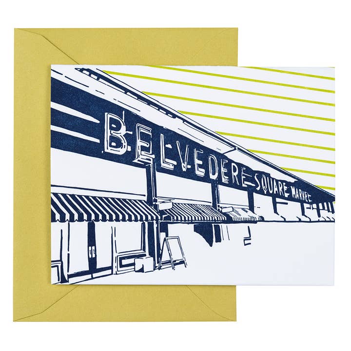 Baltimore, Maryland | Tarjeta Belvedere Square para venta al por mayor de Tiny Dog Press