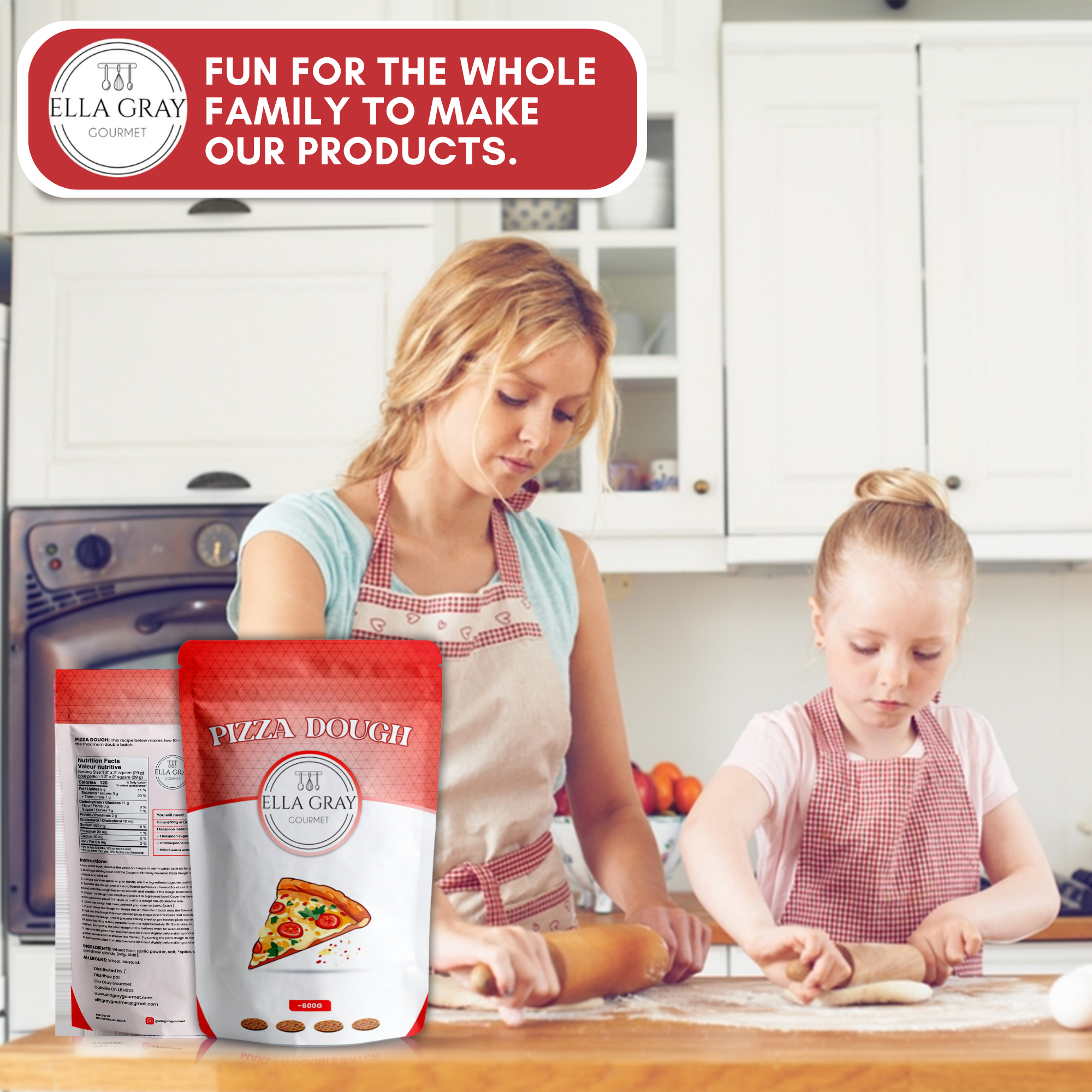 Ella Gray Gourmet - Vente Mélange pour pain - Mélange de pâte à pizza6