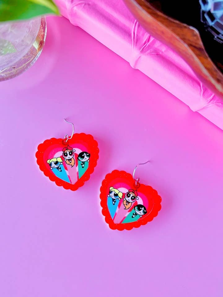 PowerPuff Girl Earrings for wholesale by Victoria Essie Studio