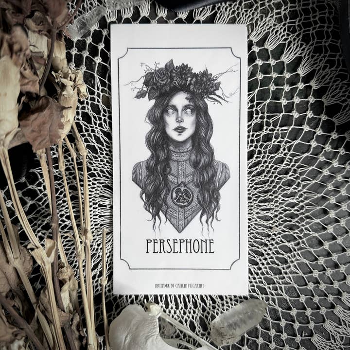 Persephone Altar Candle Stickers - Pack of 5 Vinyl Stickers for wholesale by Caitlin McCarthy Art