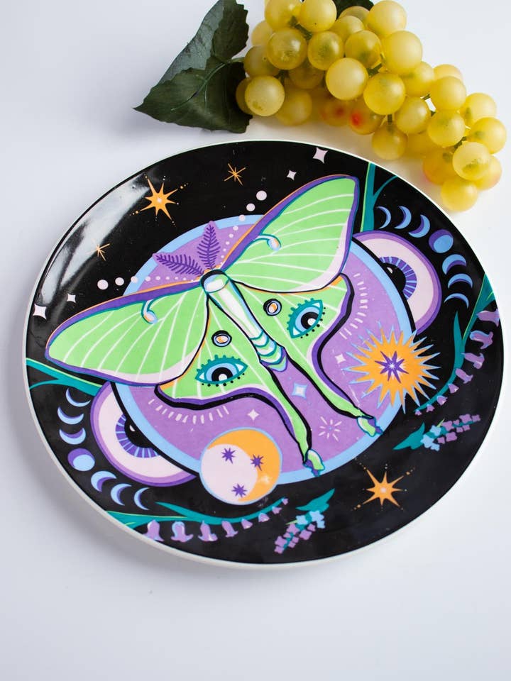 LUNA MOTH DINNER PLATE for wholesale by Canna Style