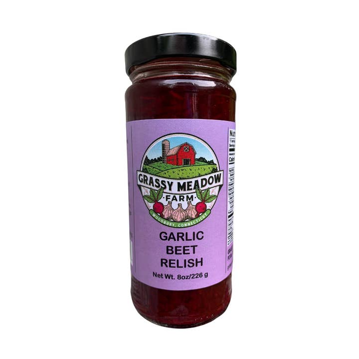 Relish à la betterave à l'ail pour la vente par Grassy Meadow Farm