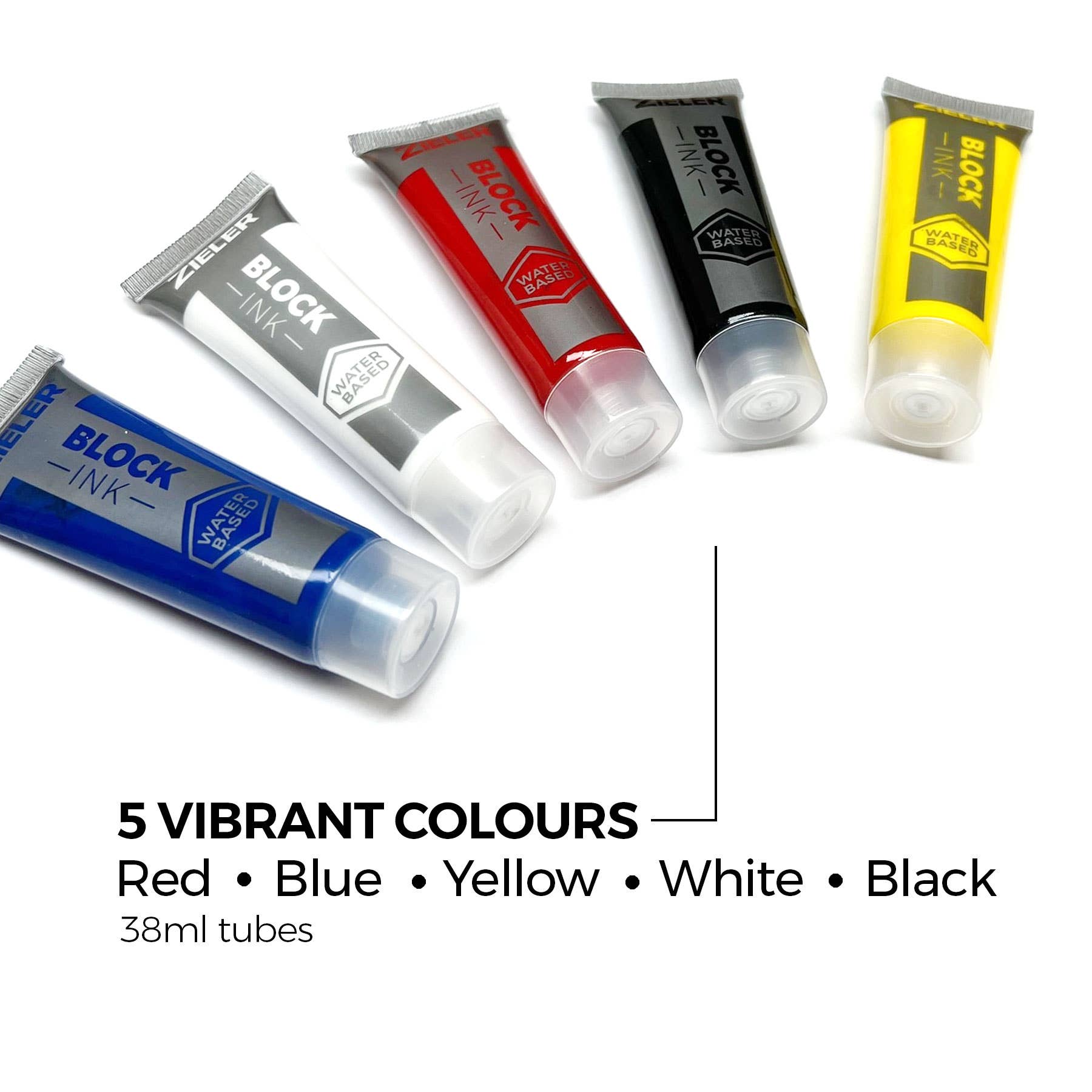 Zieler – wholesale Craft supplies – 5 Block Printing Inks | Water-Based 38ml | 096081221