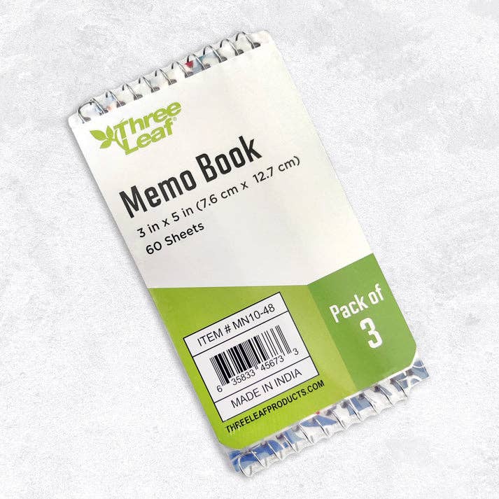 Three Leaf Products - Vendita all'ingrosso Bloc notes - Taccuino per appunti a tre fogli, rilegato a filo, 3 carati, 60 fogli, 144 carati2