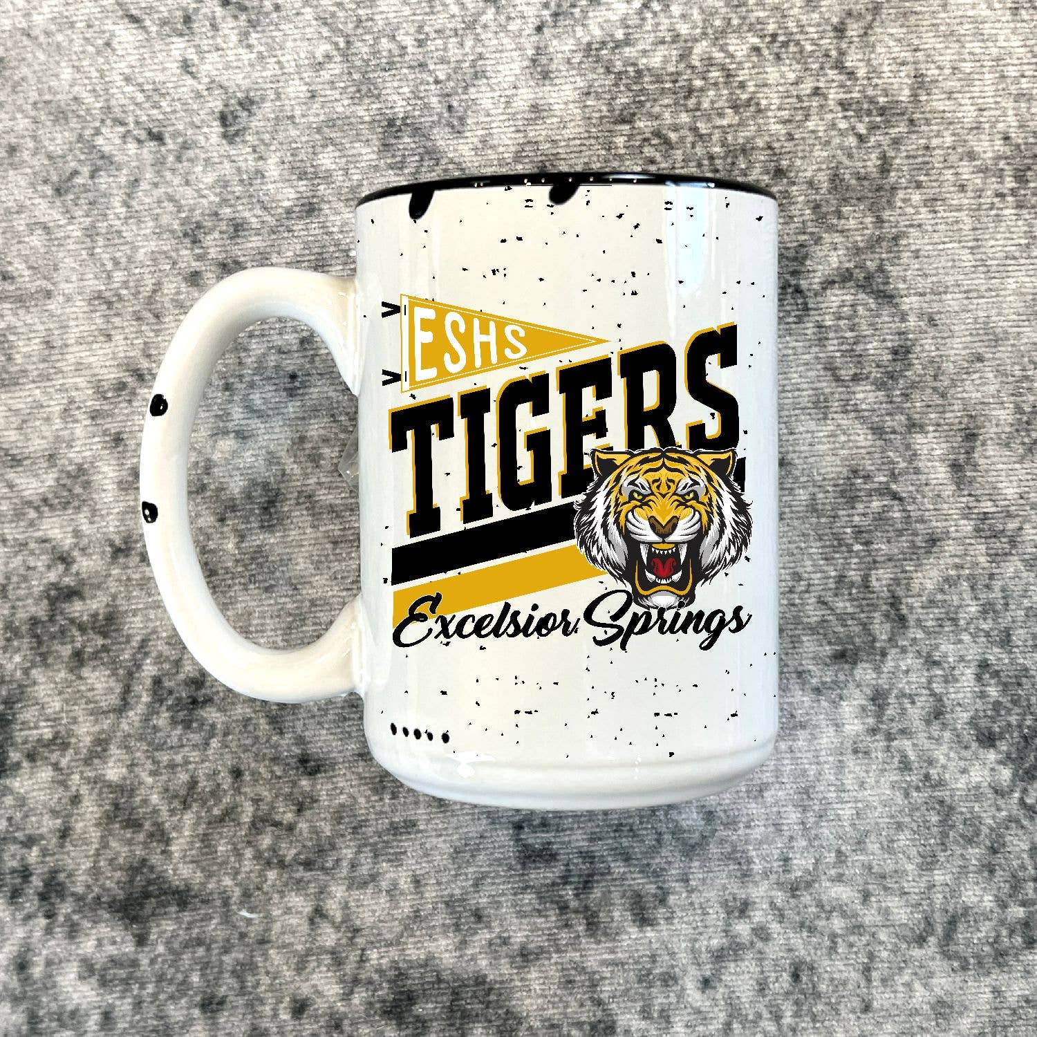 Hustle+Heart - Wholesale Coffee Mug - Pennant Mascot Custom Spirit Distressed Mug (DCM1018)