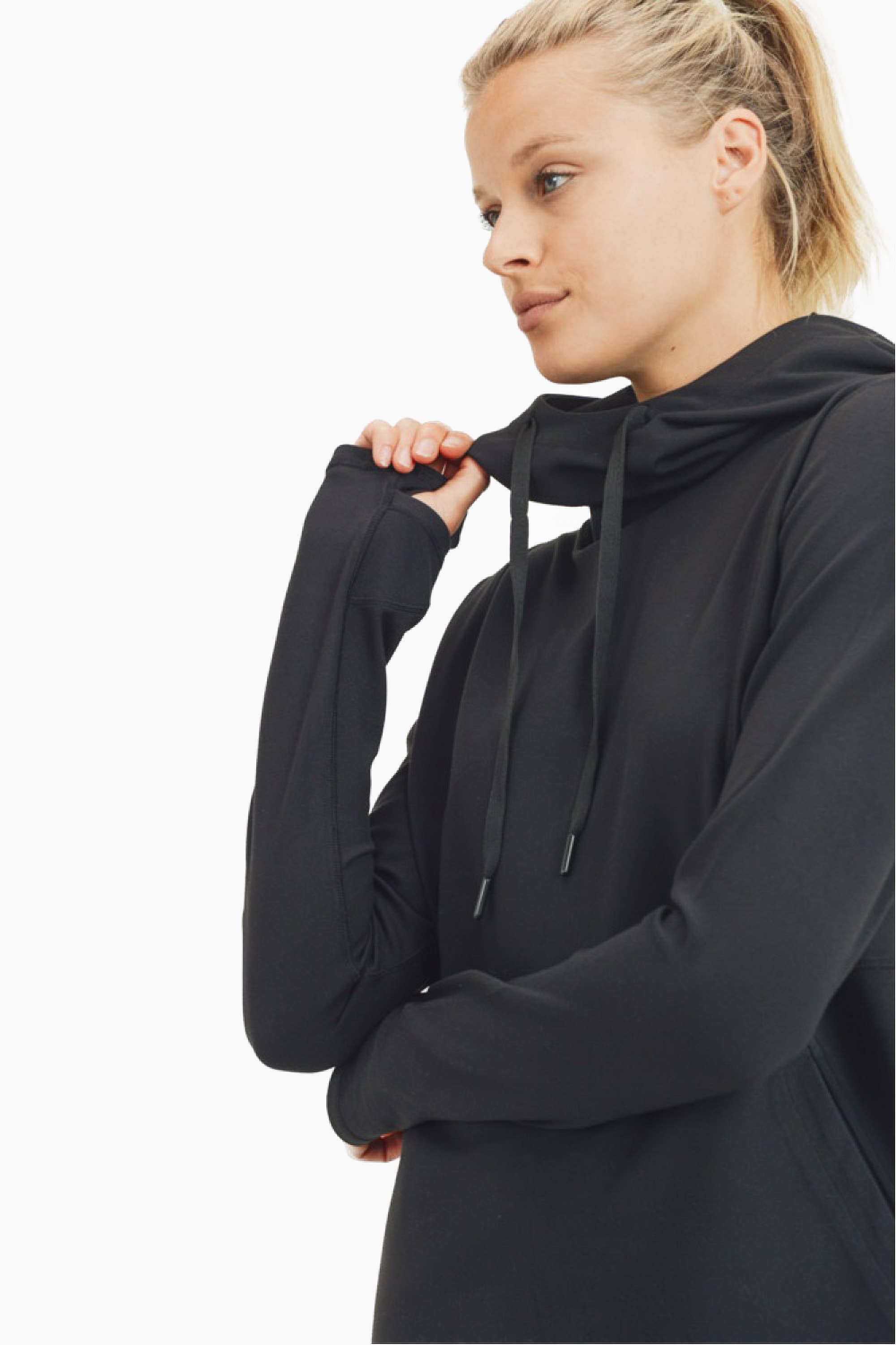 Mono B - Vendita all'ingrosso Felpa con cappuccio - Donna - VERDE - Pullover con cappuccio Boxy Active Essential1